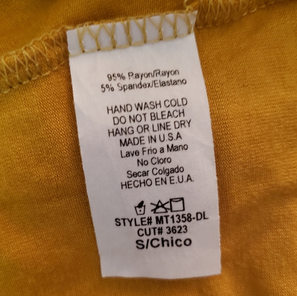 Mai Soli top small beutiful mustard and floral - Picture 8 of 8